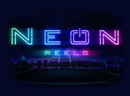 Sobre un paisaje rocoso en penumbra reluce un diamante debajo del cual se muestran las palabras Neon Reels